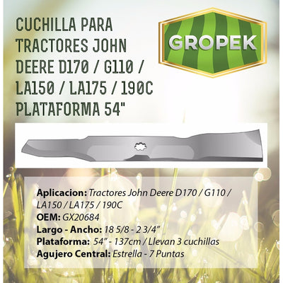 Cuchilla Tractor John Deere D170 G110 La150 La170 190c Pl 54